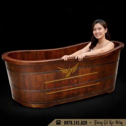 Bồn Tắm Gỗ Pơ Mu Giả Cổ Màu Hạt Dẻ