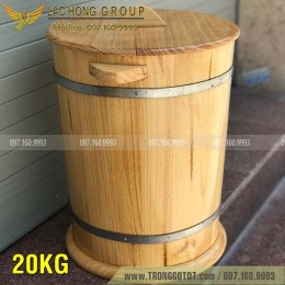 Thùng Gỗ Đựng Gạo Gia Đình 20KG