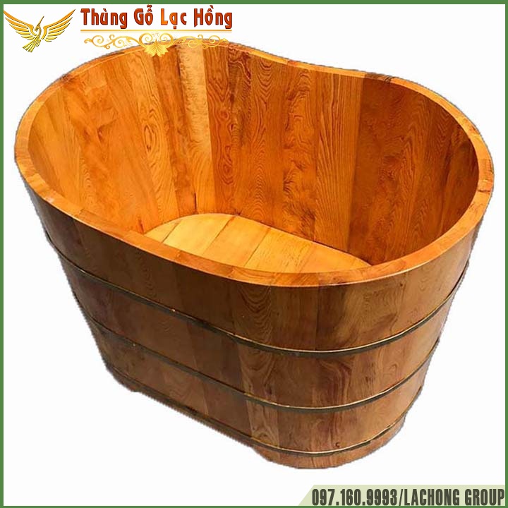 CHẬU TẮM BẰNG GỖ PƠ MU DÀI 90CM