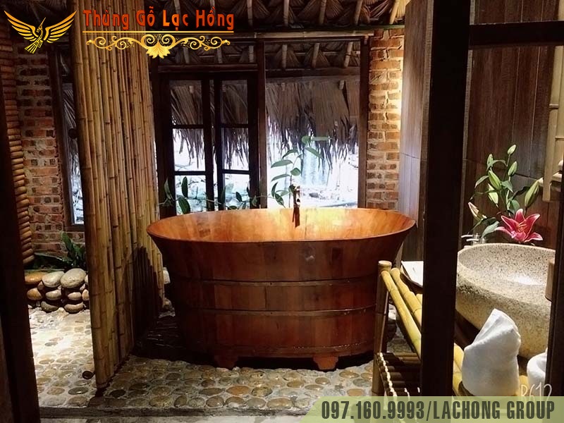 bồn gỗ ng&acirc;m thuốc bắc sapa l&agrave;o cai