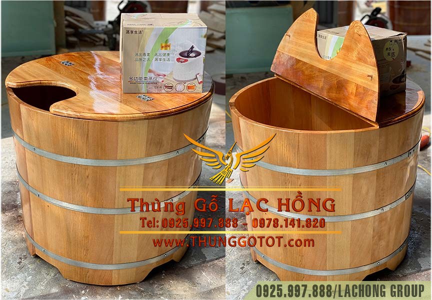 Bồn tắm x&ocirc;ng hơi gỗ Pơ Mu