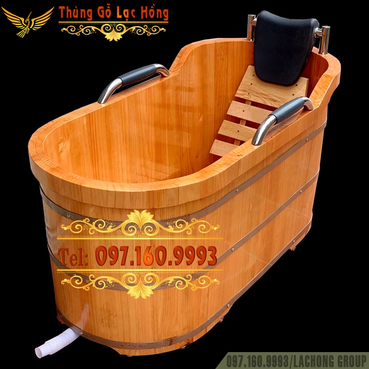 MẪU BỒN TẮM GỖ DÁNG NẰM TAY NẮM DA CAO CẤP