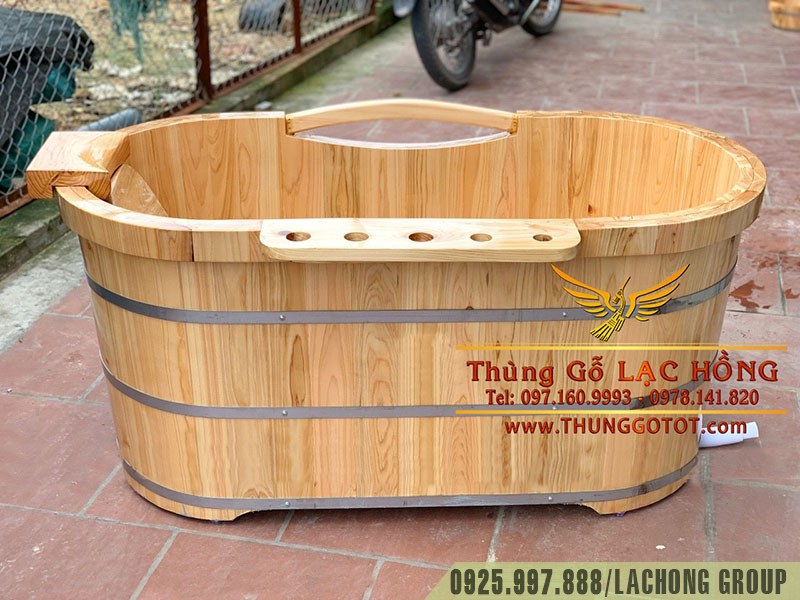th&ugrave;ng tắm gỗ d&aacute;ng nằm