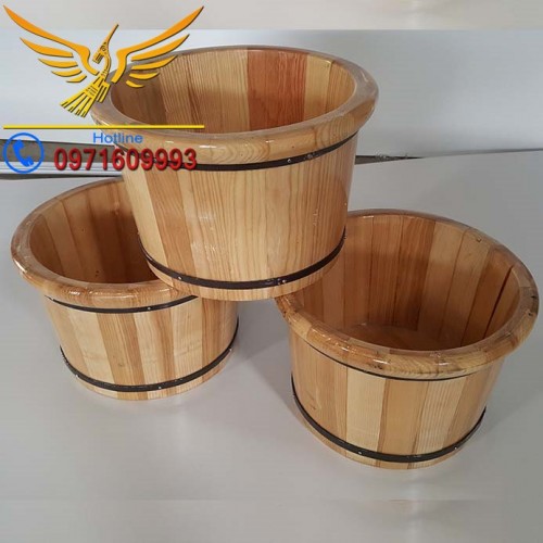 Chậu Ngâm Chân Gỗ Sồi Bo Viền