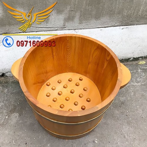 Chậu Ngâm Chân Spa Bằng Gỗ Có Hạt Massage