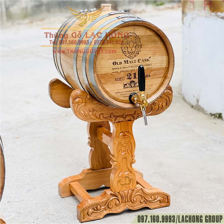 th&ugrave;ng rượu gỗ sồi 30 l&iacute;t 