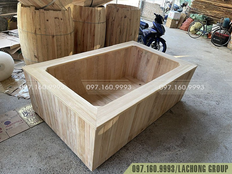 bồn tắm bằng gỗ Th&ocirc;ng