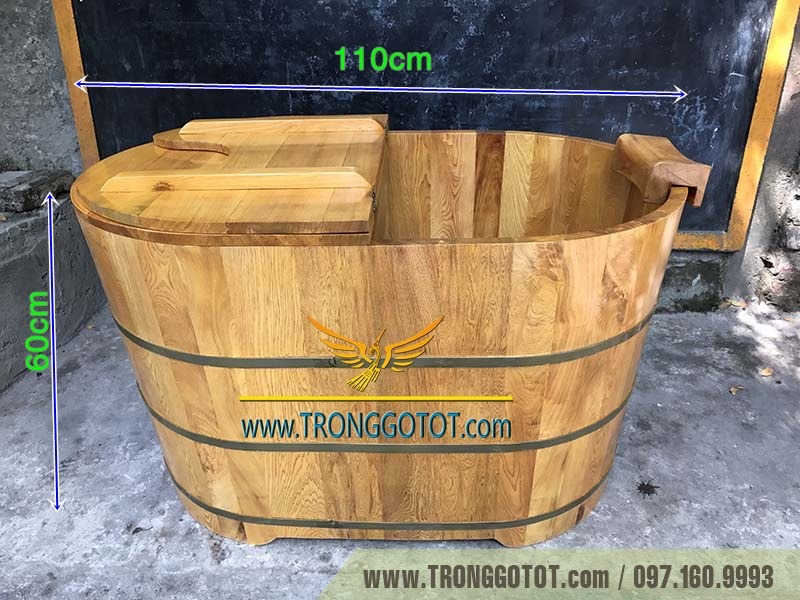 K&iacute;ch thước bồn x&ocirc;ng hơi gỗ