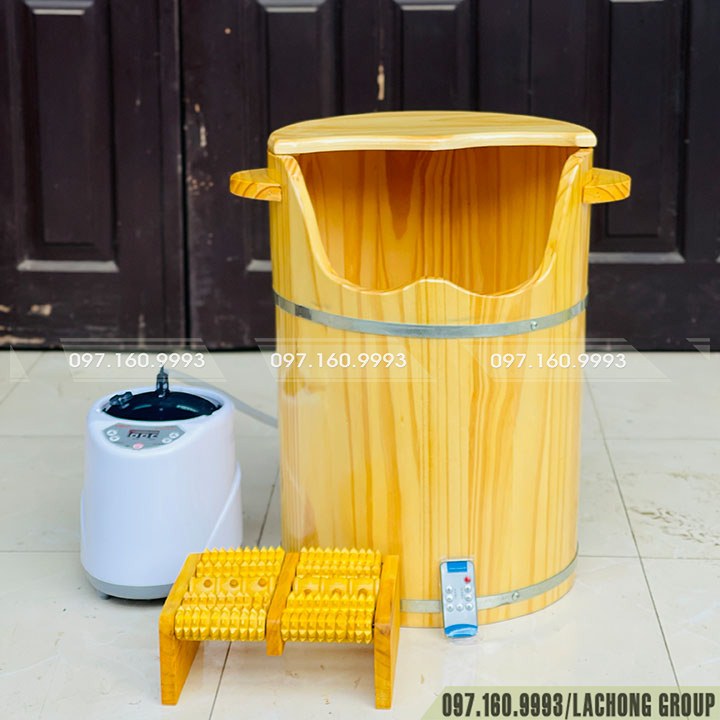 th&ugrave;ng x&ocirc;ng hơi ch&acirc;n gỗ th&ocirc;ng