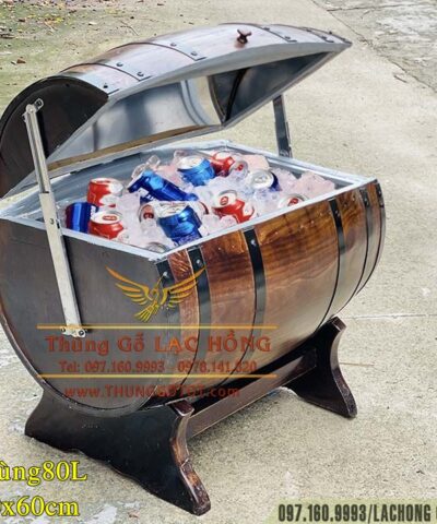 Thùng Gỗ Đựng Đá Ướp Lạnh Bia Rượu