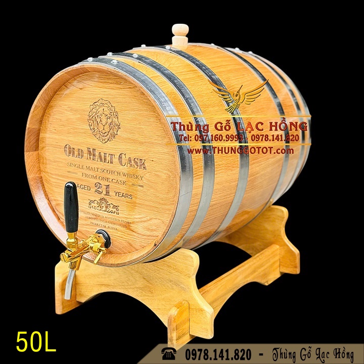 Giá Thùng Gỗ Sồi Ngâm Rượu 50L