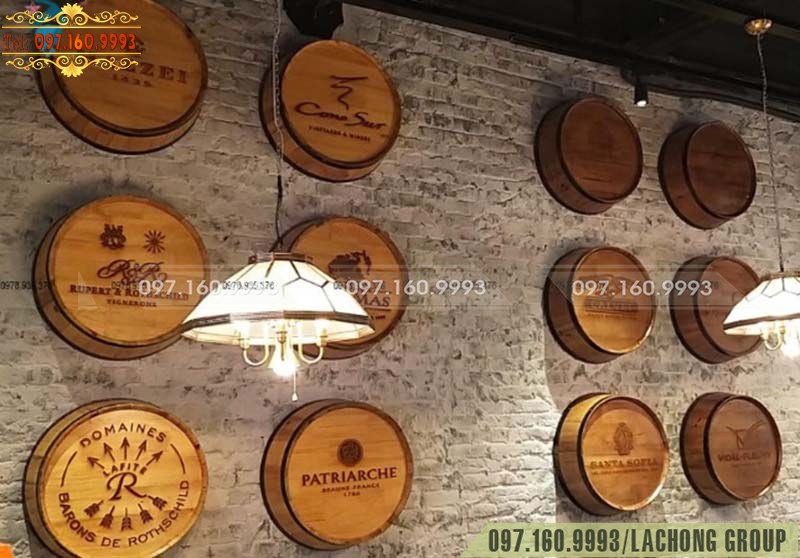 mặt thùng gỗ sồi treo tường