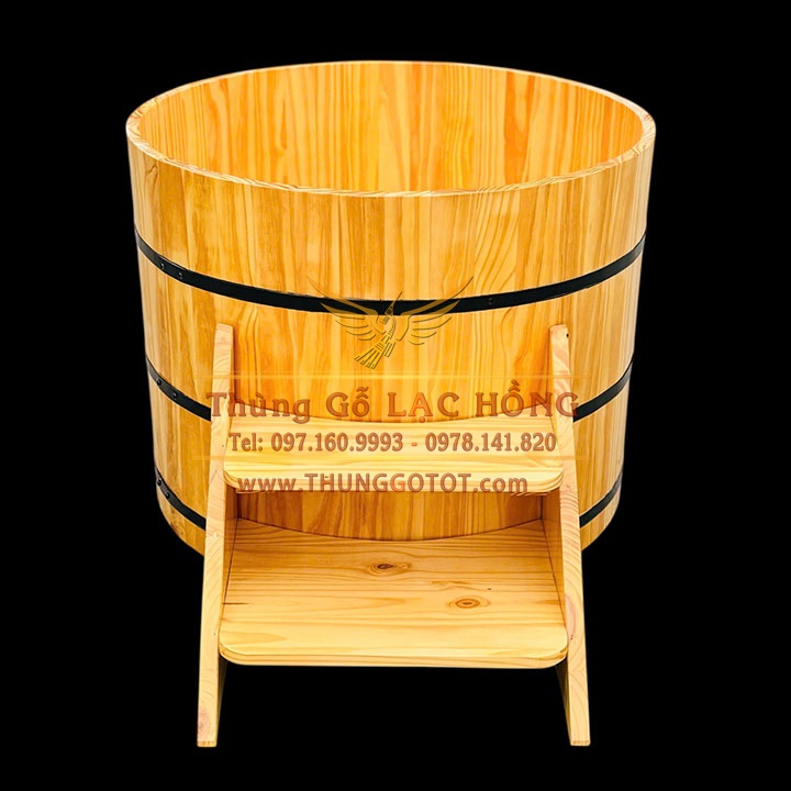 Thùng Gỗ Ngâm Thuốc SPA Rộng 90cm