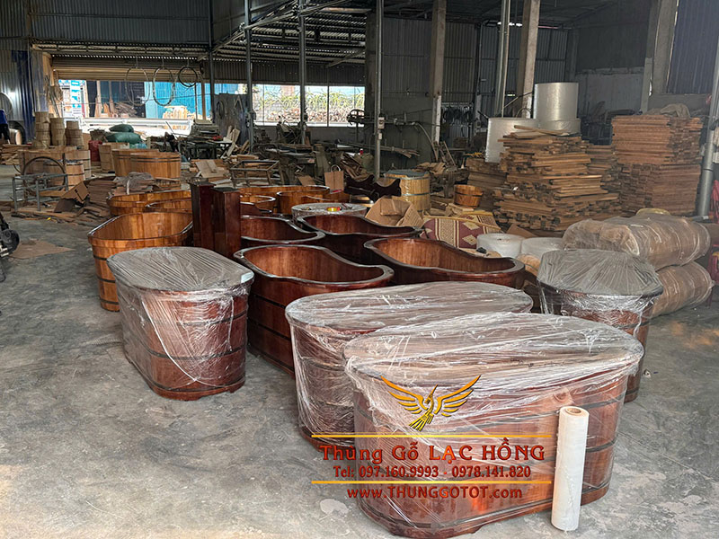 xưởng đ&oacute;ng bồn tắm gỗ