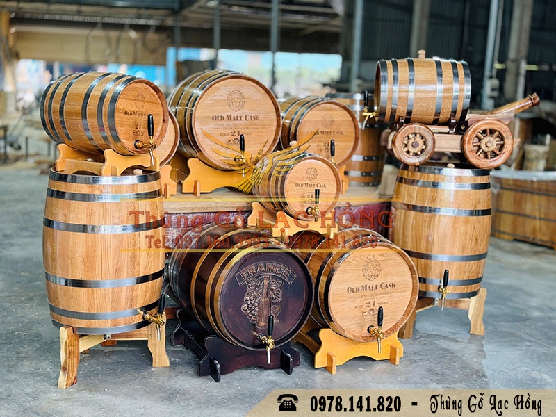 b&aacute;n th&ugrave;ng gỗ sồi 100 l&iacute;t